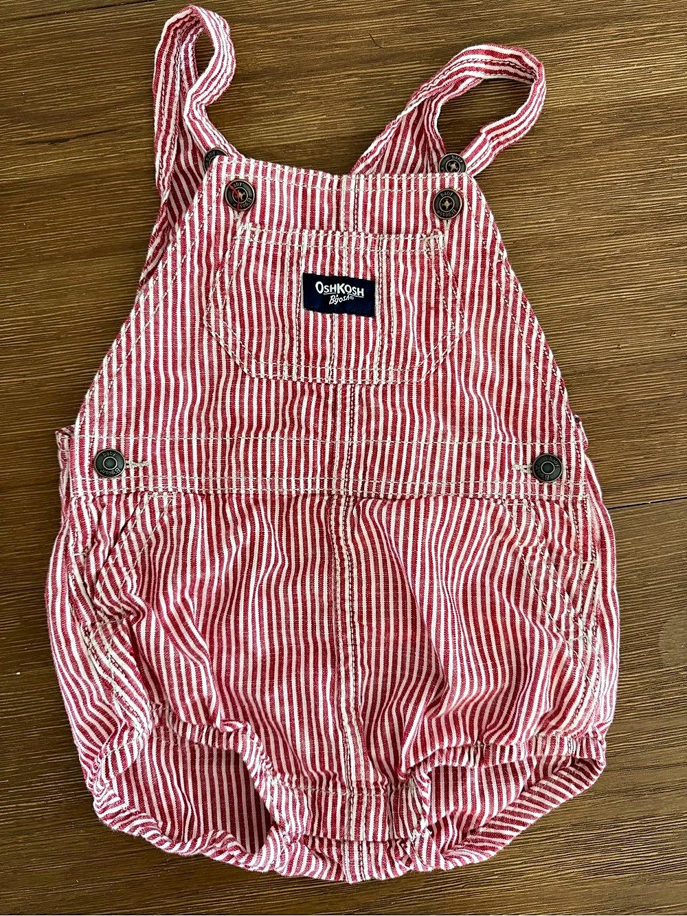 OshKosh B'gosh Red and White Striped Bubble Romper Red & White Striped Bubble